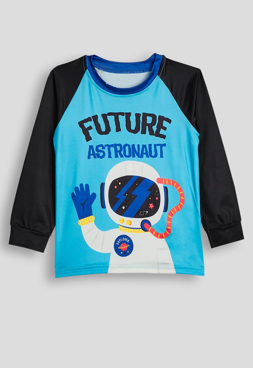 Pop Candy - Slogan raglan sleeve pj set - black/blue