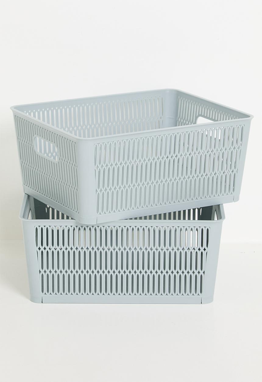 Storage Solutions - Meshy Storage Basket Set Of 2 - Blue