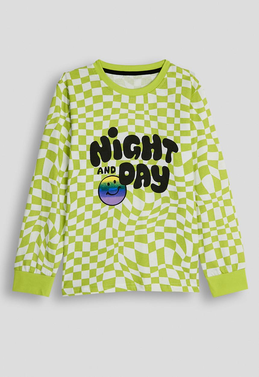 Pop Candy - Long sleeved pj set - lime green/checkerboard