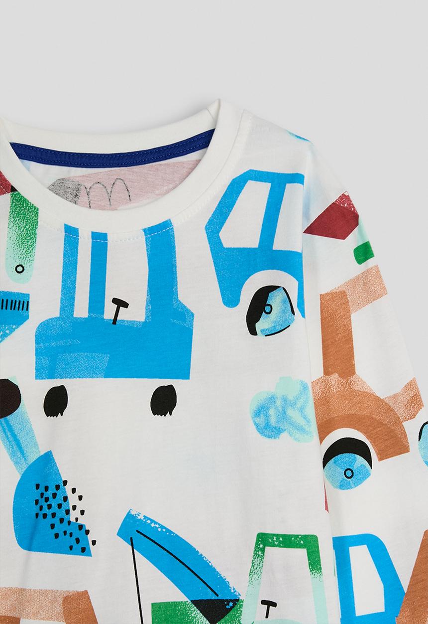 Pop Candy - Cartoon fleet aop pj set - white/multi