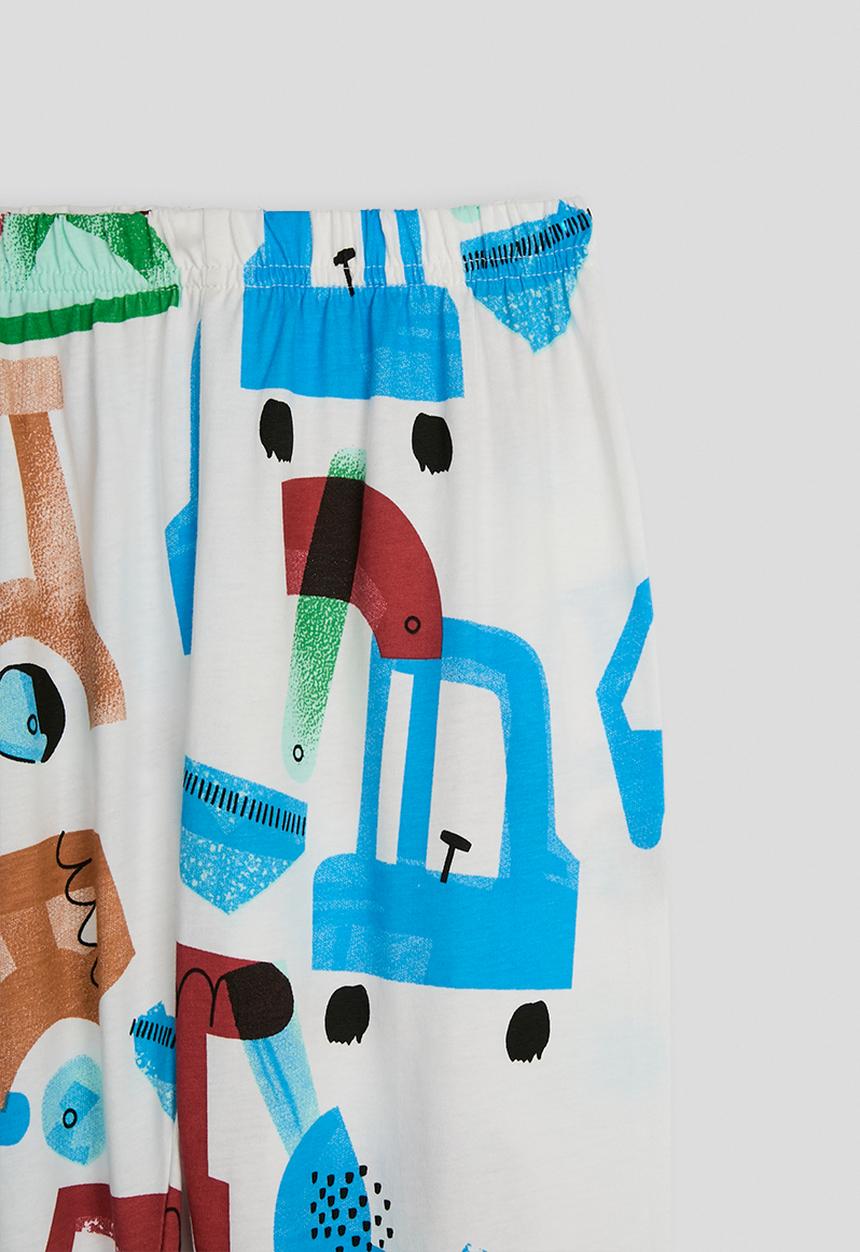 Pop Candy - Cartoon fleet aop pj set - white/multi