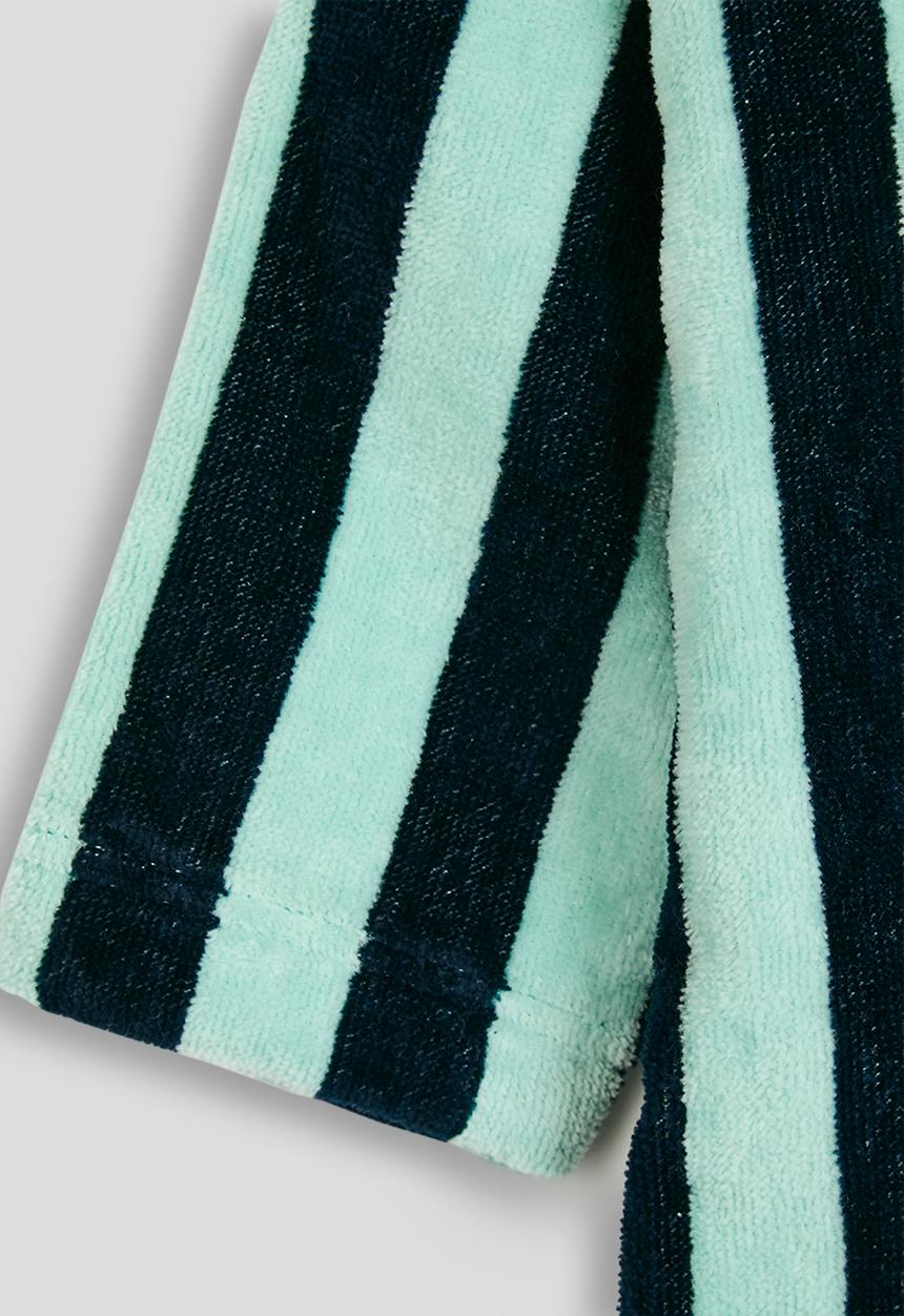 Cotton On - Baby Zip Through Hooded Towel -Squid Ink/Aquamarine Bold Stripe