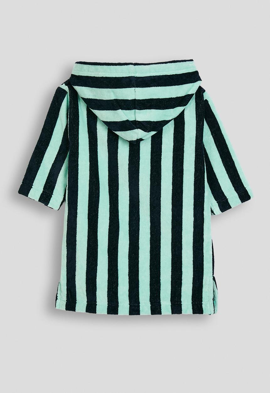 Cotton On - Baby Zip Through Hooded Towel -Squid Ink/Aquamarine Bold Stripe