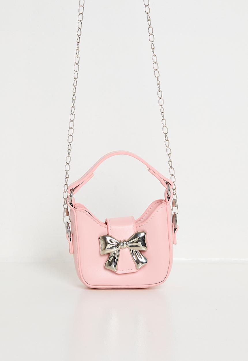 Pop Candy - Handbag with metallic bow buckle - pink