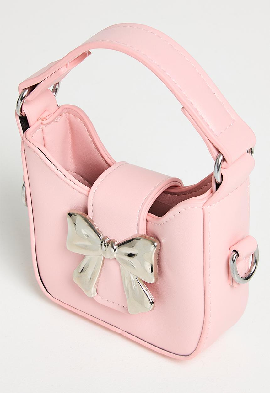 Pop Candy - Handbag with metallic bow buckle - pink
