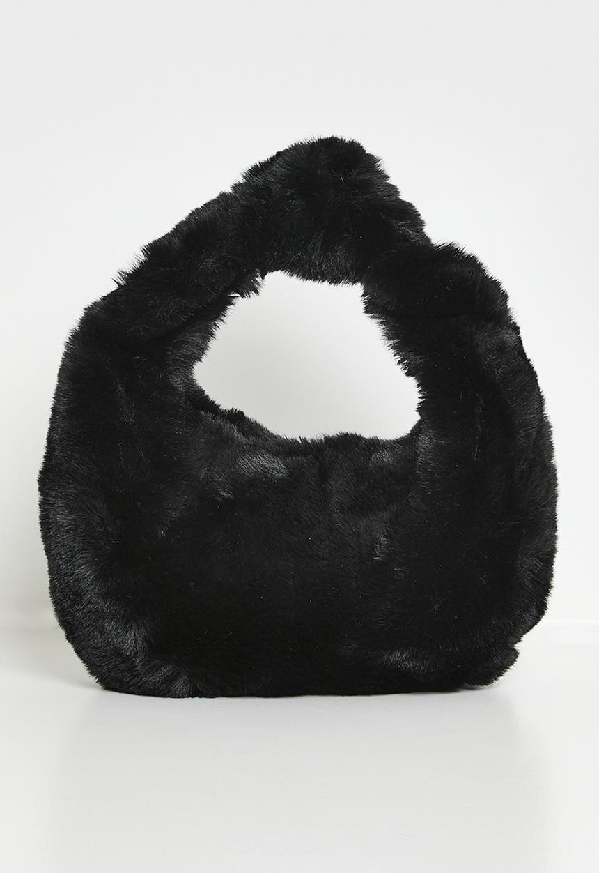 Pop Candy - Mink plush bag - black