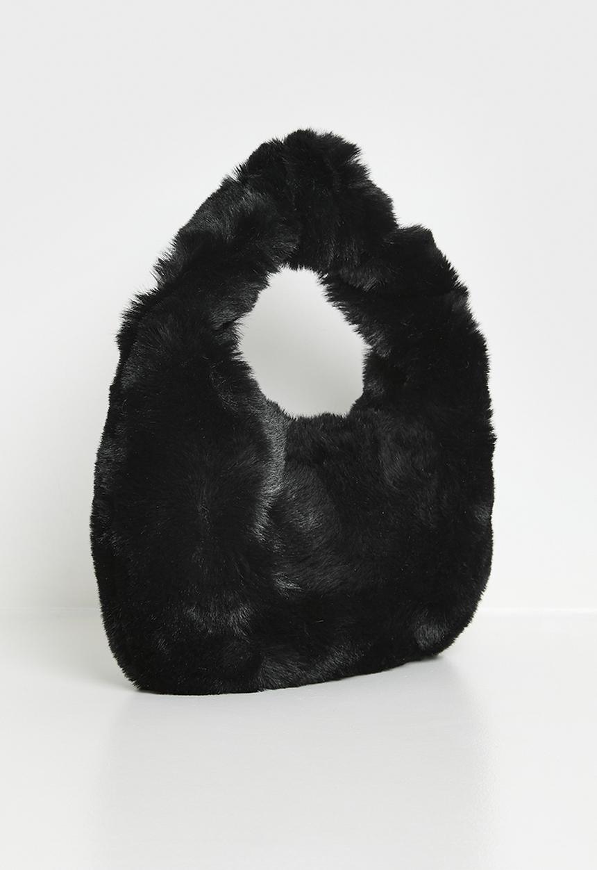 Pop Candy - Mink plush bag - black
