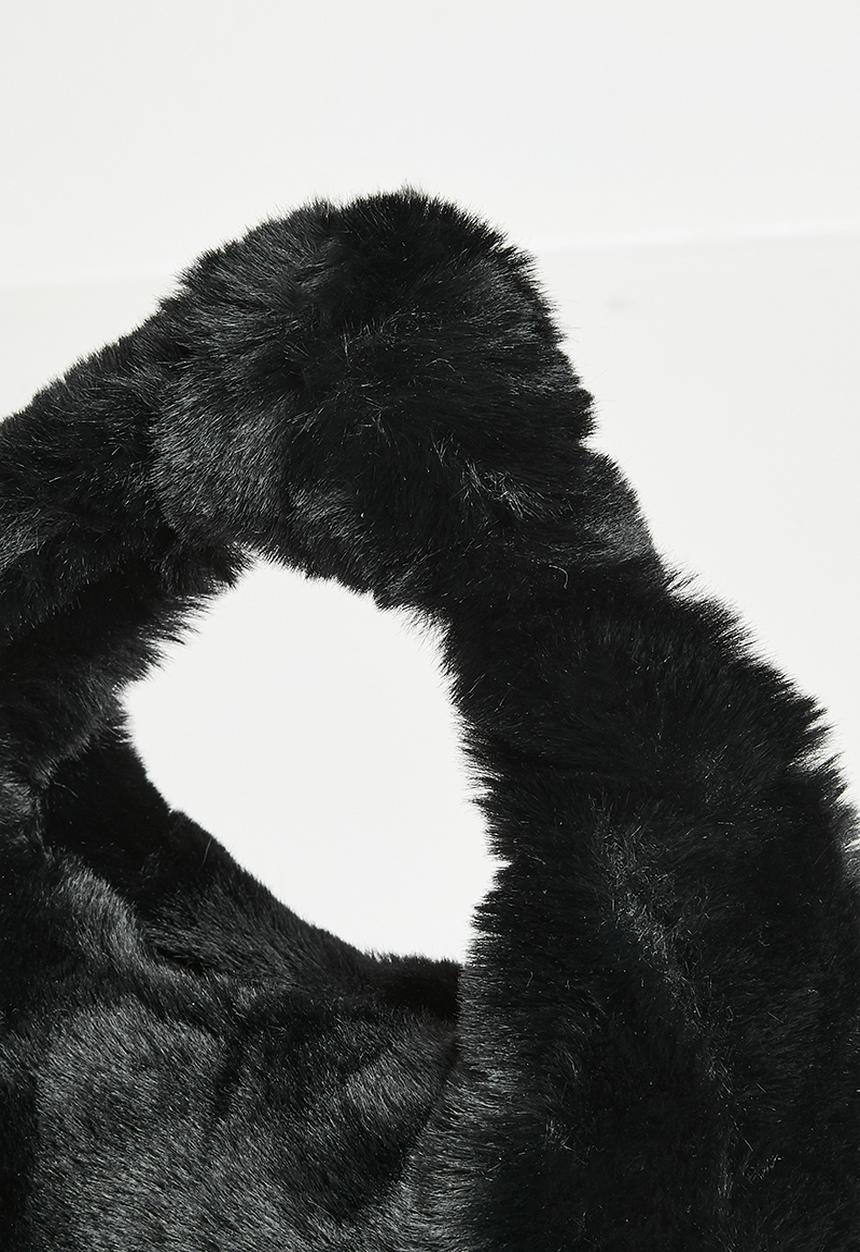 Pop Candy - Mink plush bag - black