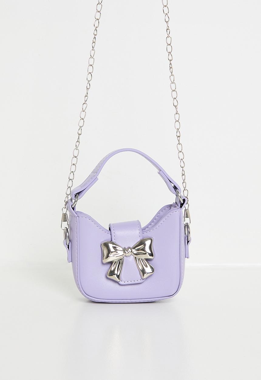 Pop Candy - Handbag with metallic bow buckle - lilac