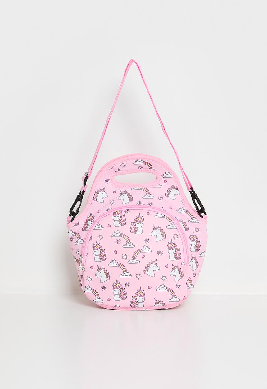 Pop Candy - Unicorn aop lunch tote with strap - pink