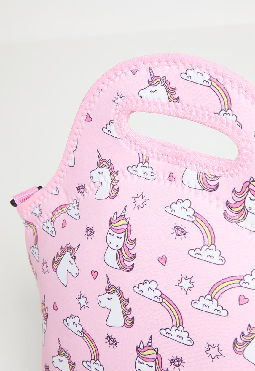 Pop Candy - Unicorn aop lunch tote with strap - pink