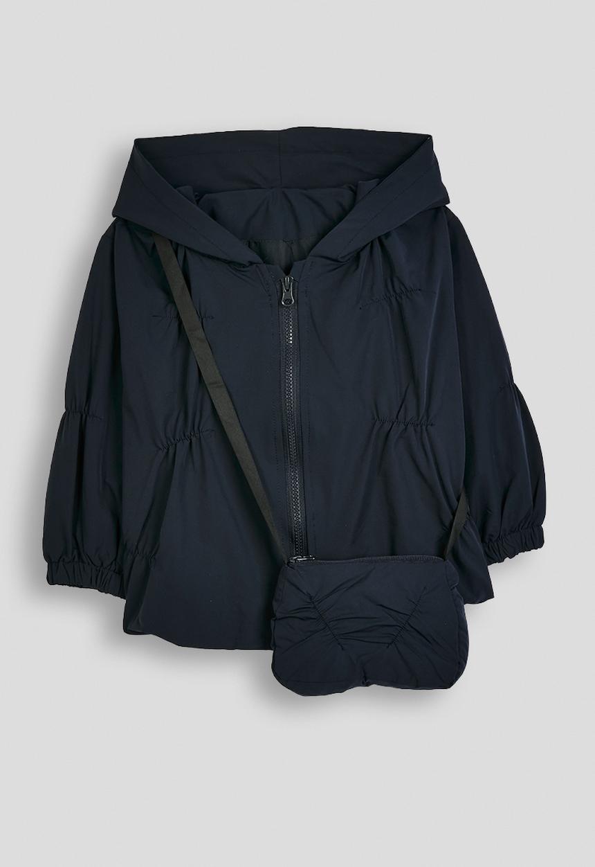 Pop Candy - Hooded puffer jacket with matching crossbody bag - navy