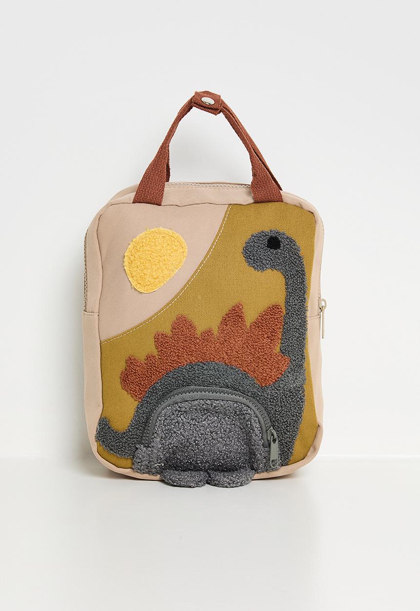Pop Candy - Textured dino backpack - wheat brown/multi