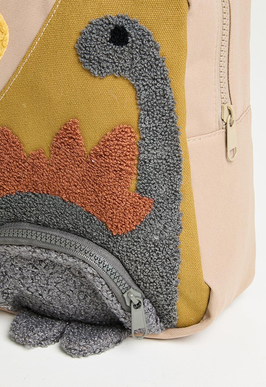 Pop Candy - Textured dino backpack - wheat brown/multi
