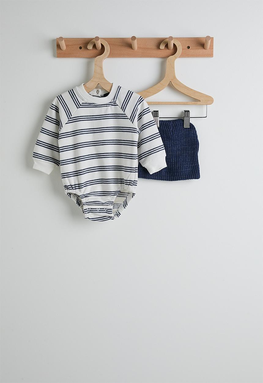 Pop Candy - Long sleeve bodysuit with beanie - navy stripes/navy