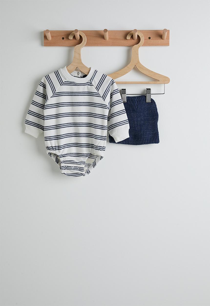 Pop Candy - Long sleeve bodysuit with beanie - navy stripes/navy