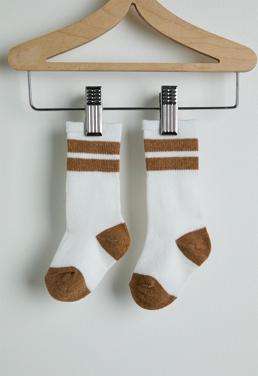 Pop Candy - Cargo pants with crew socks - brown & white