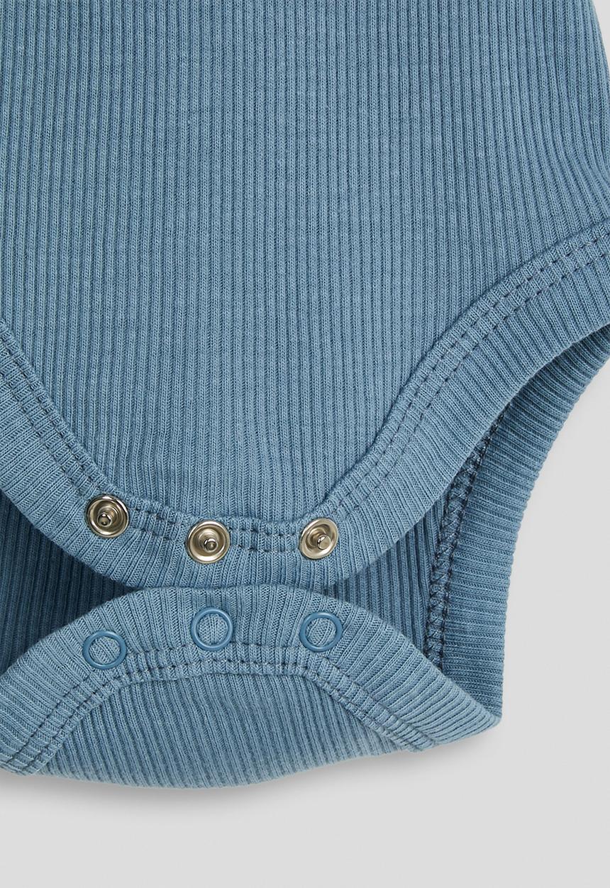 Pop Candy - Short sleeve bodysuit with bib - blue & white