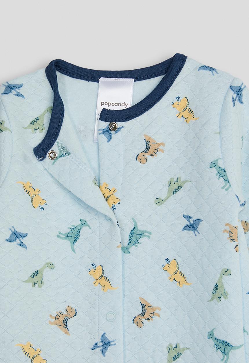 Pop Candy - Diamond quilted babygrow - blue/dino aop