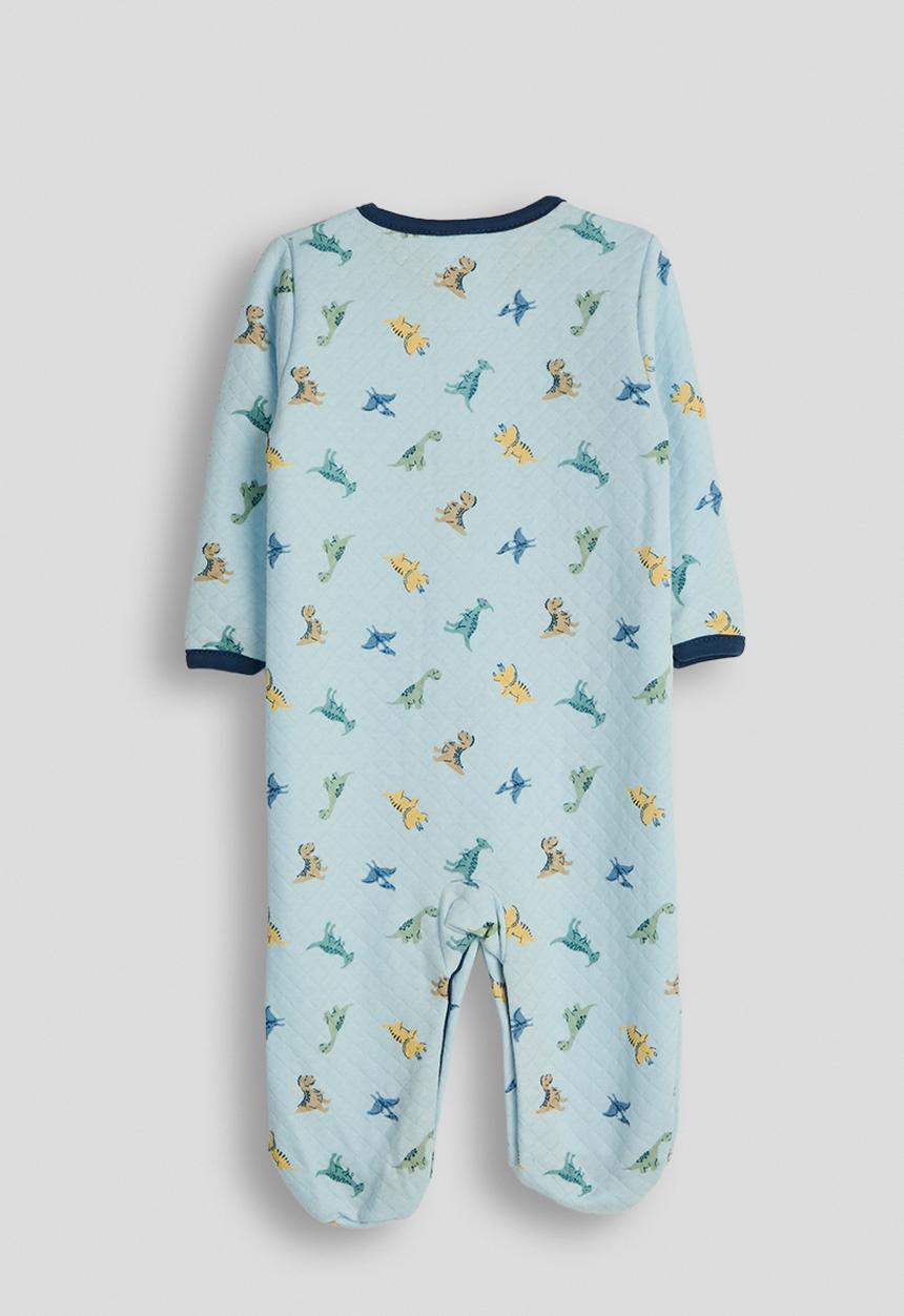 Pop Candy - Diamond quilted babygrow - blue/dino aop