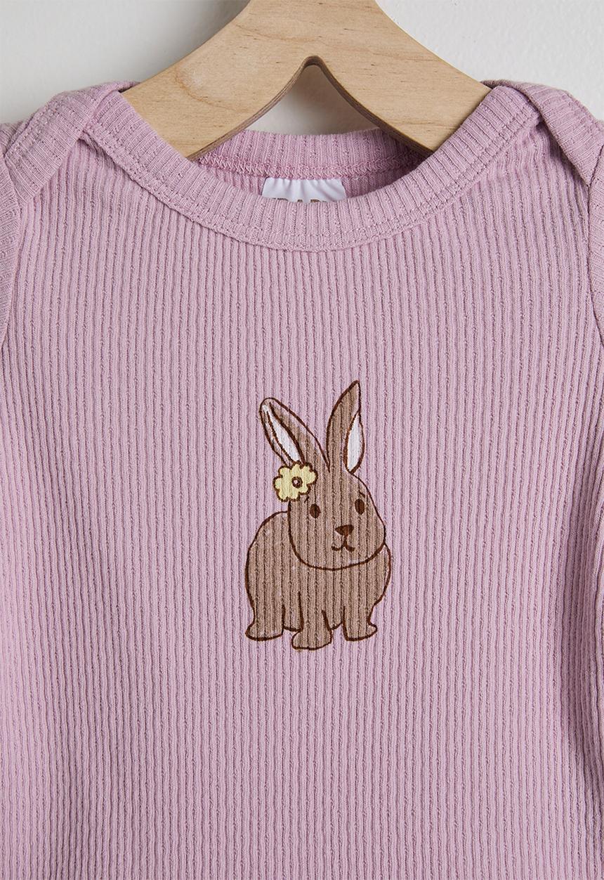 Cotton On - Bundle Organic Pointelle Ls&Sleeveless Bubbysuit - Thistle/Bunny & Thistle Gingham