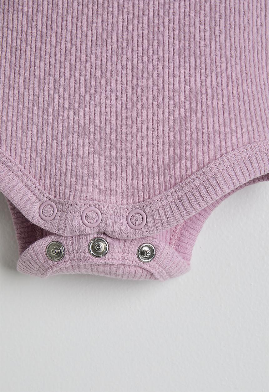 Cotton On - Bundle Organic Pointelle Ls&Sleeveless Bubbysuit - Thistle/Bunny & Thistle Gingham