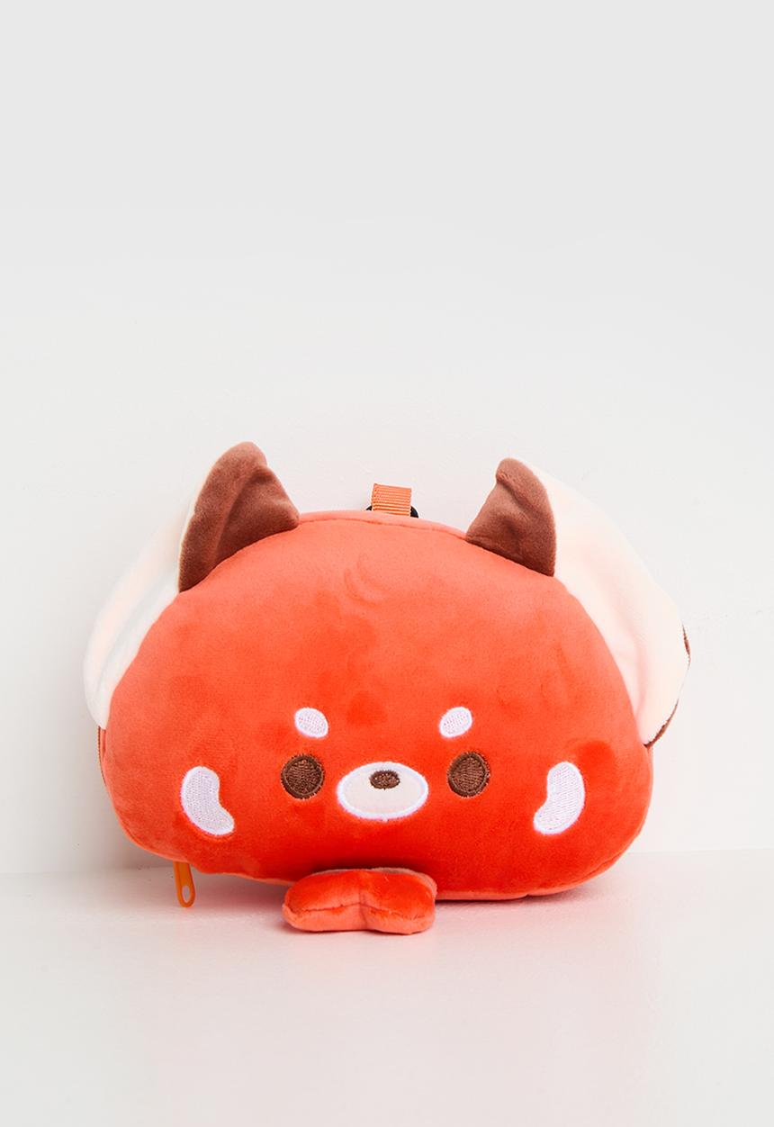 Pop Candy - Soft travel pillow with eye mask - sienna red/multi/red panda