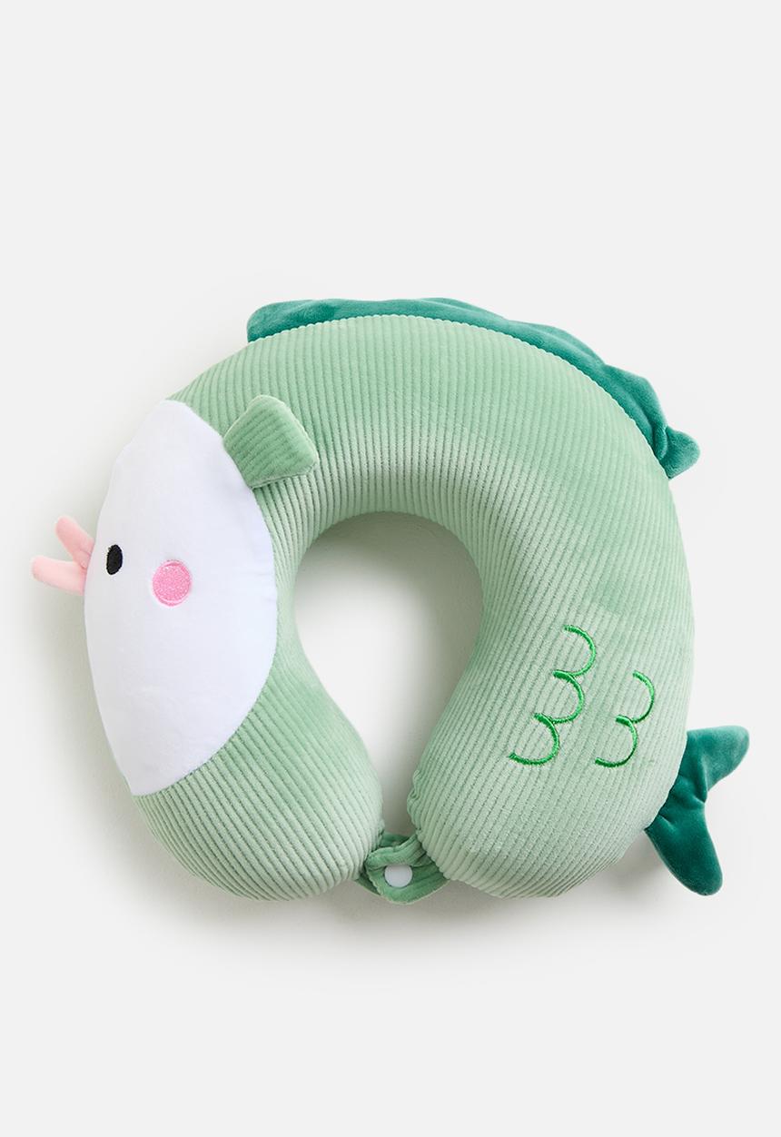 Pop Candy - Soft corduroy neck pillow - green fish