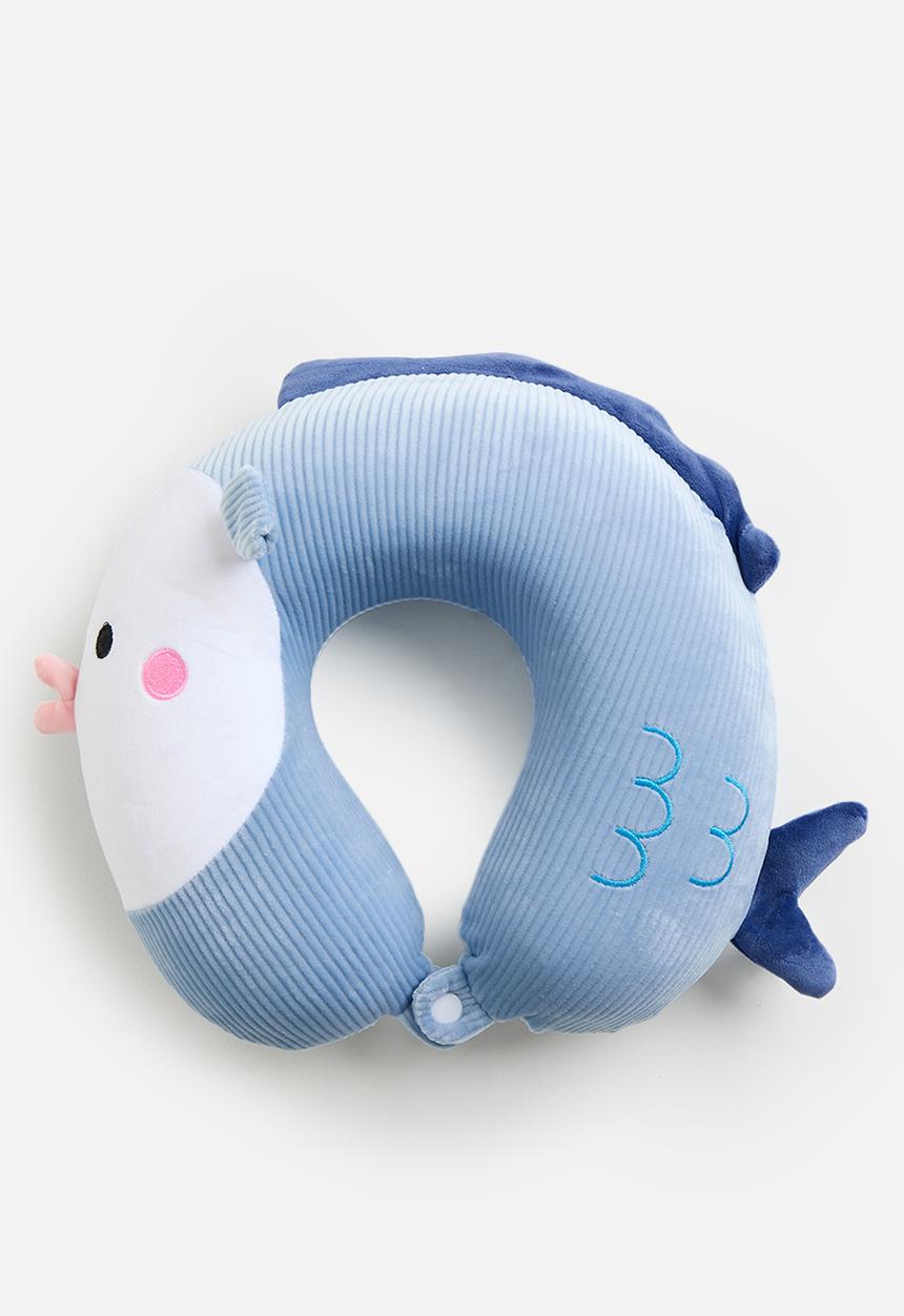 Pop Candy - Soft corduroy neck pillow - blue fish