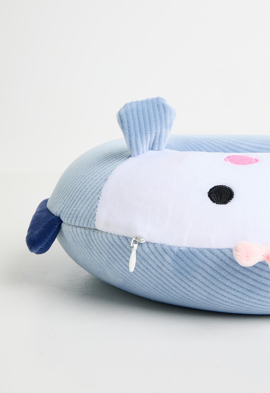Pop Candy - Soft corduroy neck pillow - blue fish