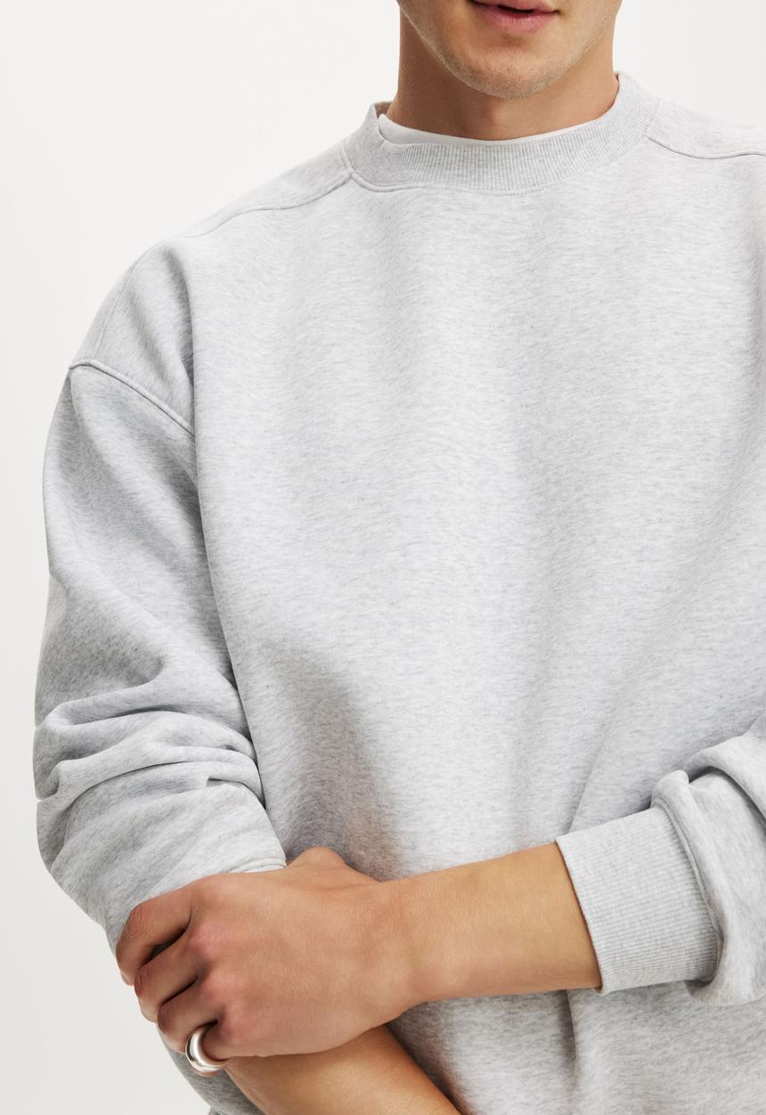 Cotton On - Box Fit Crew Sweater - Grey Marle