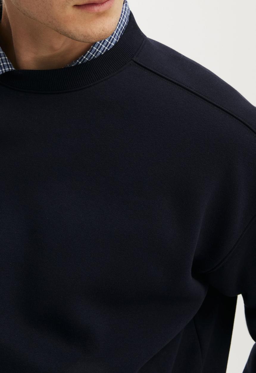 Cotton On - Box Fit Crew Sweater - Ink Navy