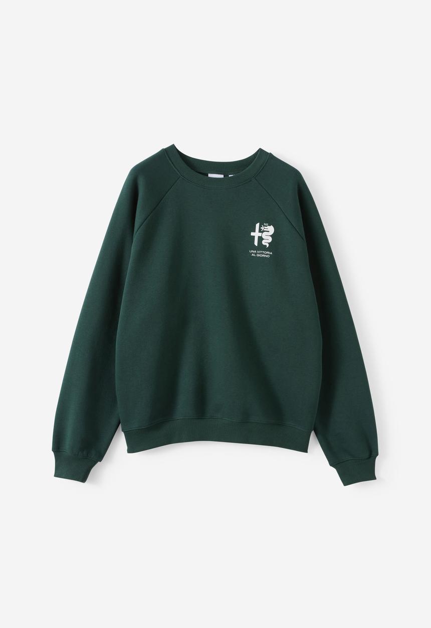 Cotton On - Cropped Fit Alfa Romeo Sweater - Lcn Alf Forest Green/Alfa Romeo-Logo
