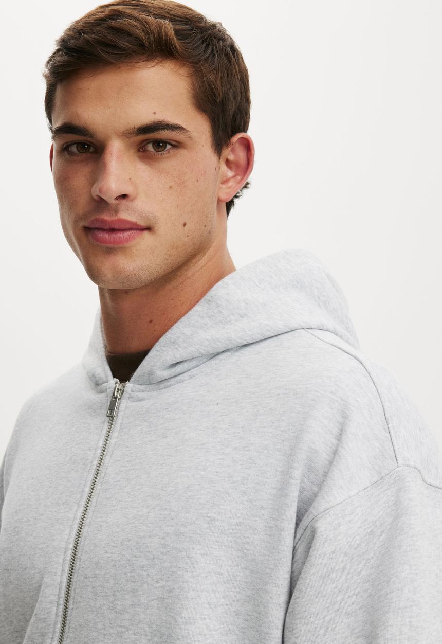Cotton On - Zip Up Hoodie - Grey Marle