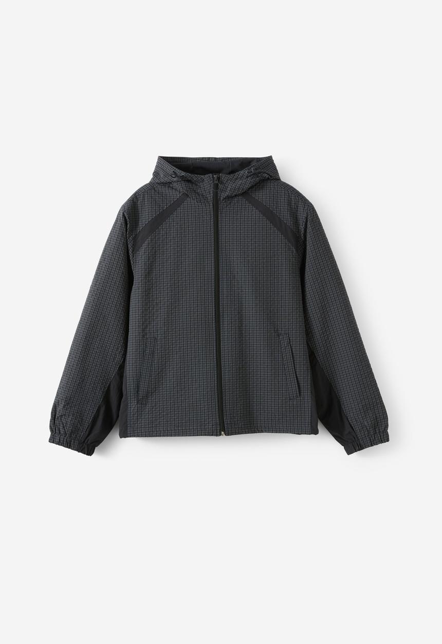 Cotton On - Hooded Spray Jacket - Slate Check
