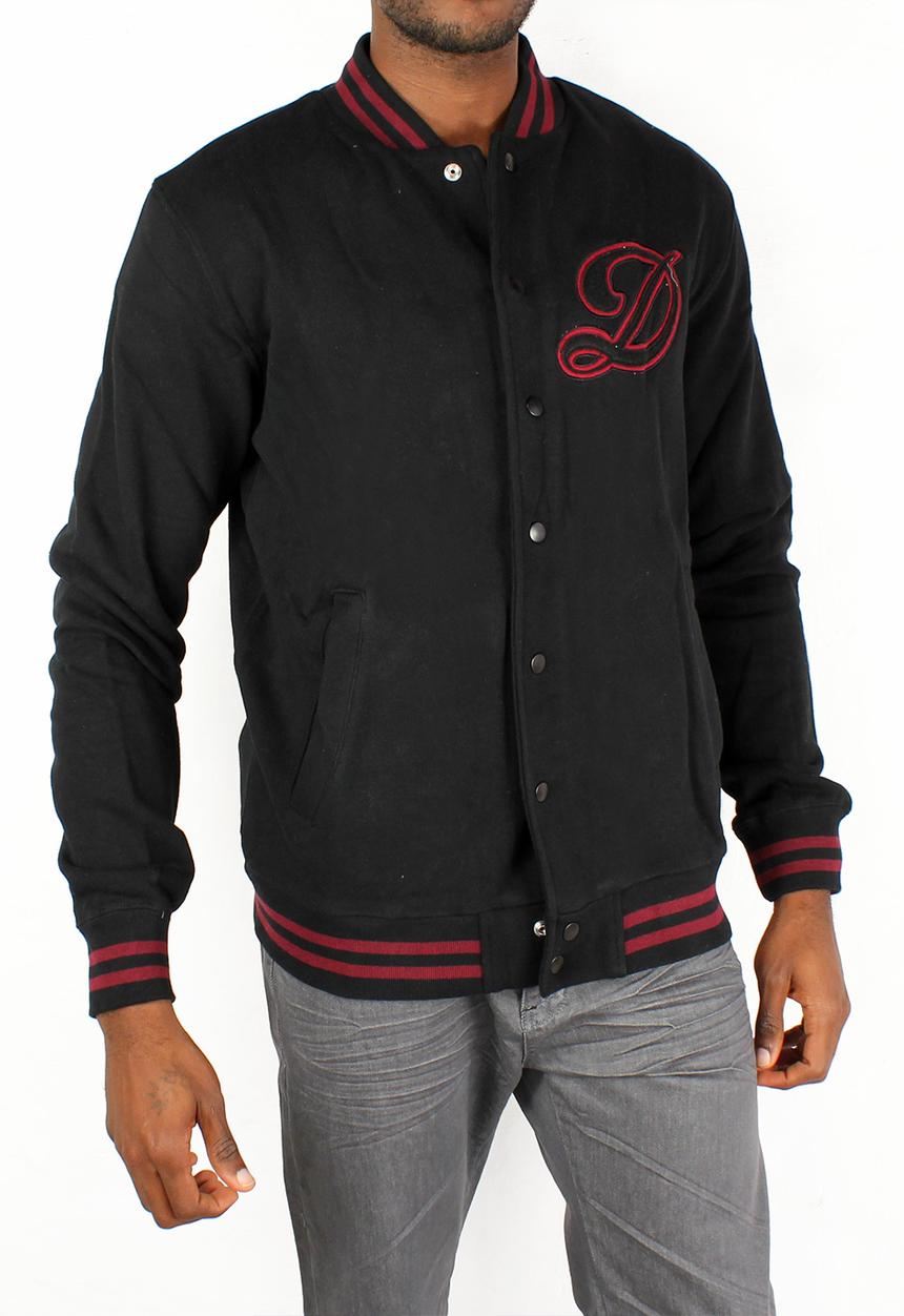 The Modern Man Pop-Up - Baseball Fleece Cardi – Black & Red