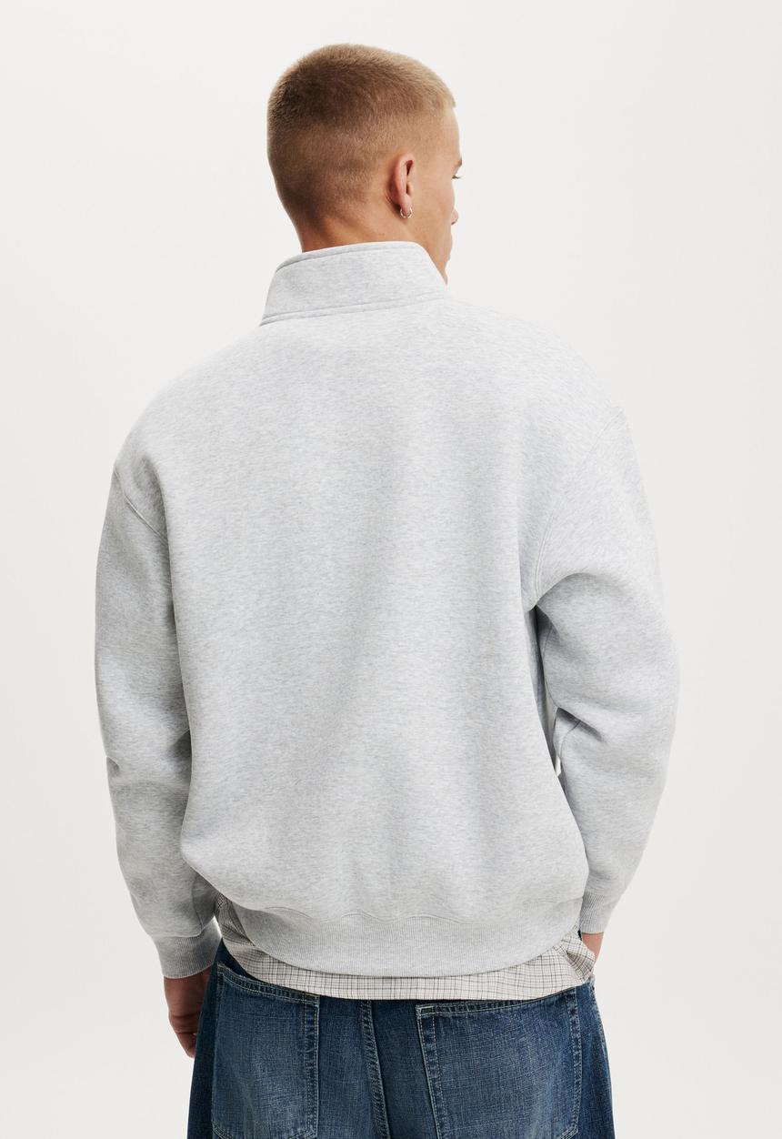 Cotton On - 1 4 Zip Fleece - Grey Marle