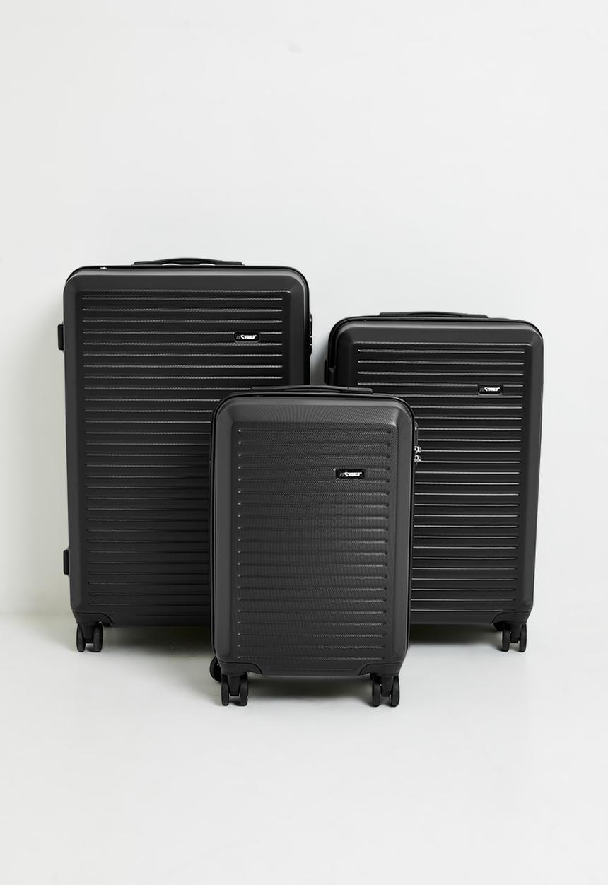 H&S - Noir 4 wheel travel set of 3 - Black