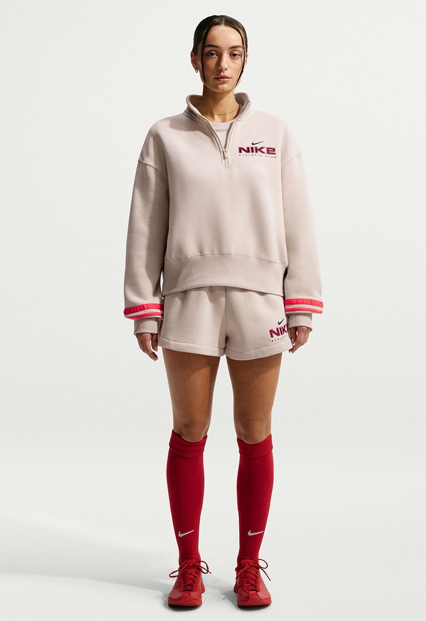Nike - W Nsw Cls+ Flc Qz Top - Sanddrift