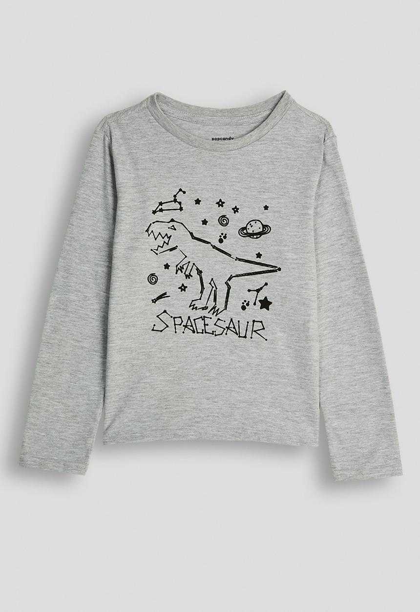 Pop Candy - Spacesaur pj set - grey/check