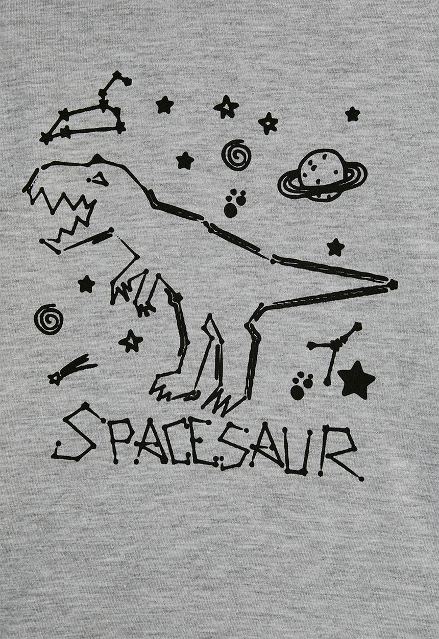 Pop Candy - Spacesaur pj set - grey/check