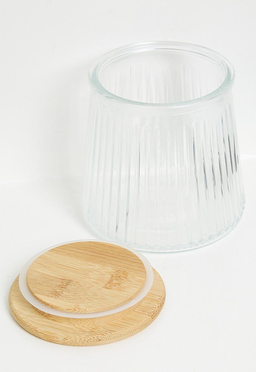 Excellent Houseware - Busa glass storage jar - Clear