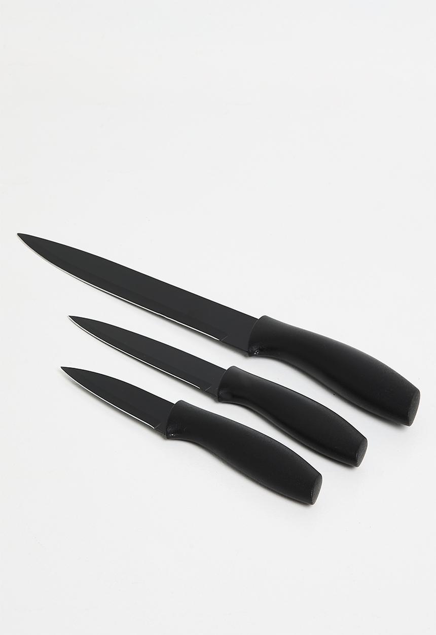 Excellent Houseware - Night 5 piece knife set - Black