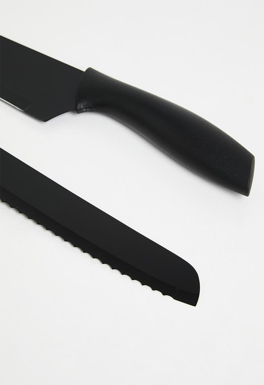 Excellent Houseware - Night 5 piece knife set - Black
