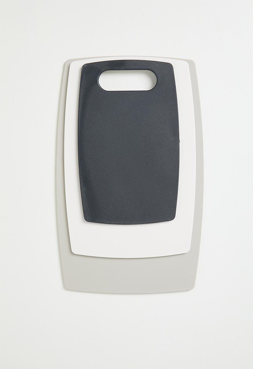 Excellent Houseware - PP cutting board set of 3 - Grey