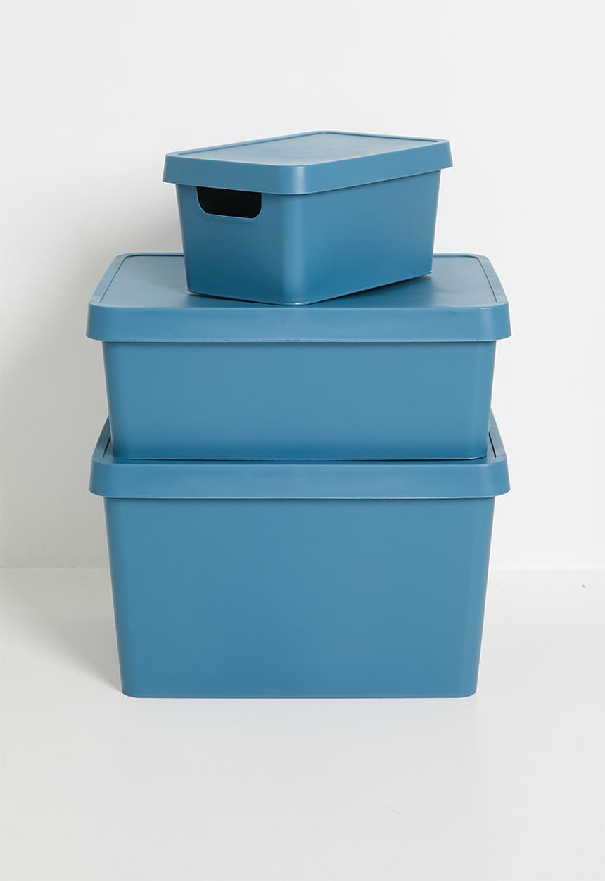 Storage Solutions - Stack storage box w lid 3.6 L - Blue