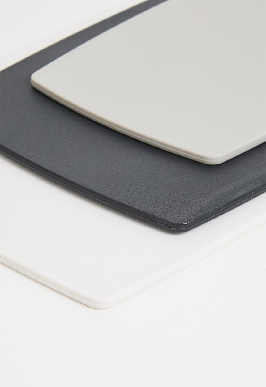 Excellent Houseware - PP cutting board set of 3 - White & grey