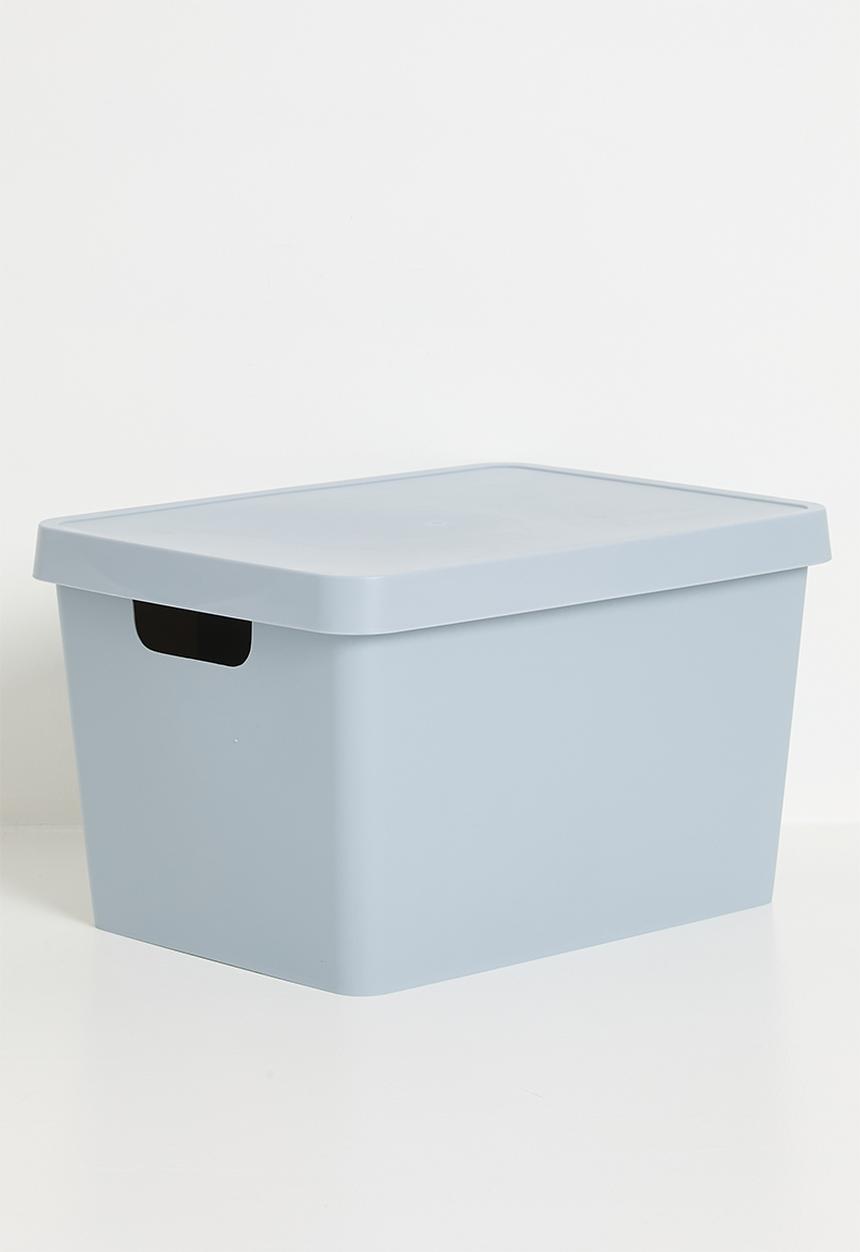 Storage Solutions - Stack storage box w lid 17 L - Cool Gray