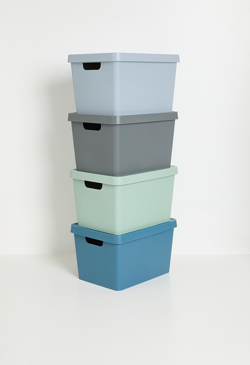 Storage Solutions - Stack storage box w lid 17 L - Cool Gray