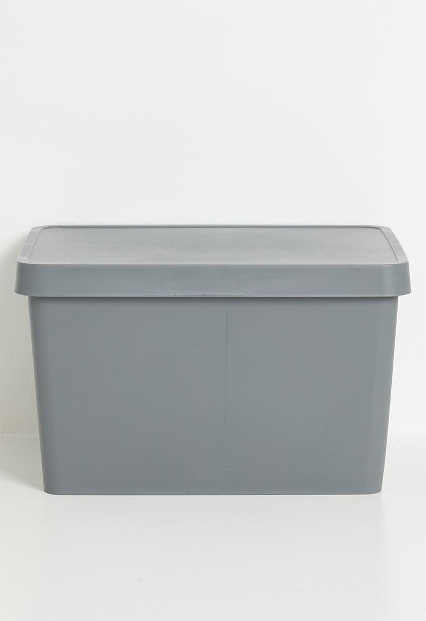 Stack storage box w lid 17 L - grey 1